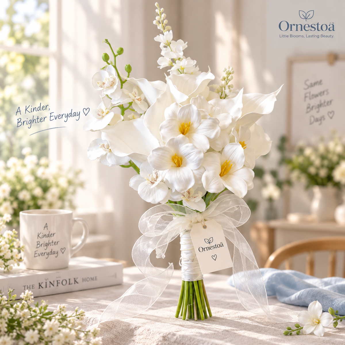 Ornestoa® White Artificial Flower Bouquet