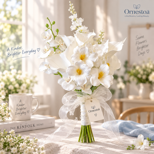 Ornestoa® White Artificial Flower Bouquet