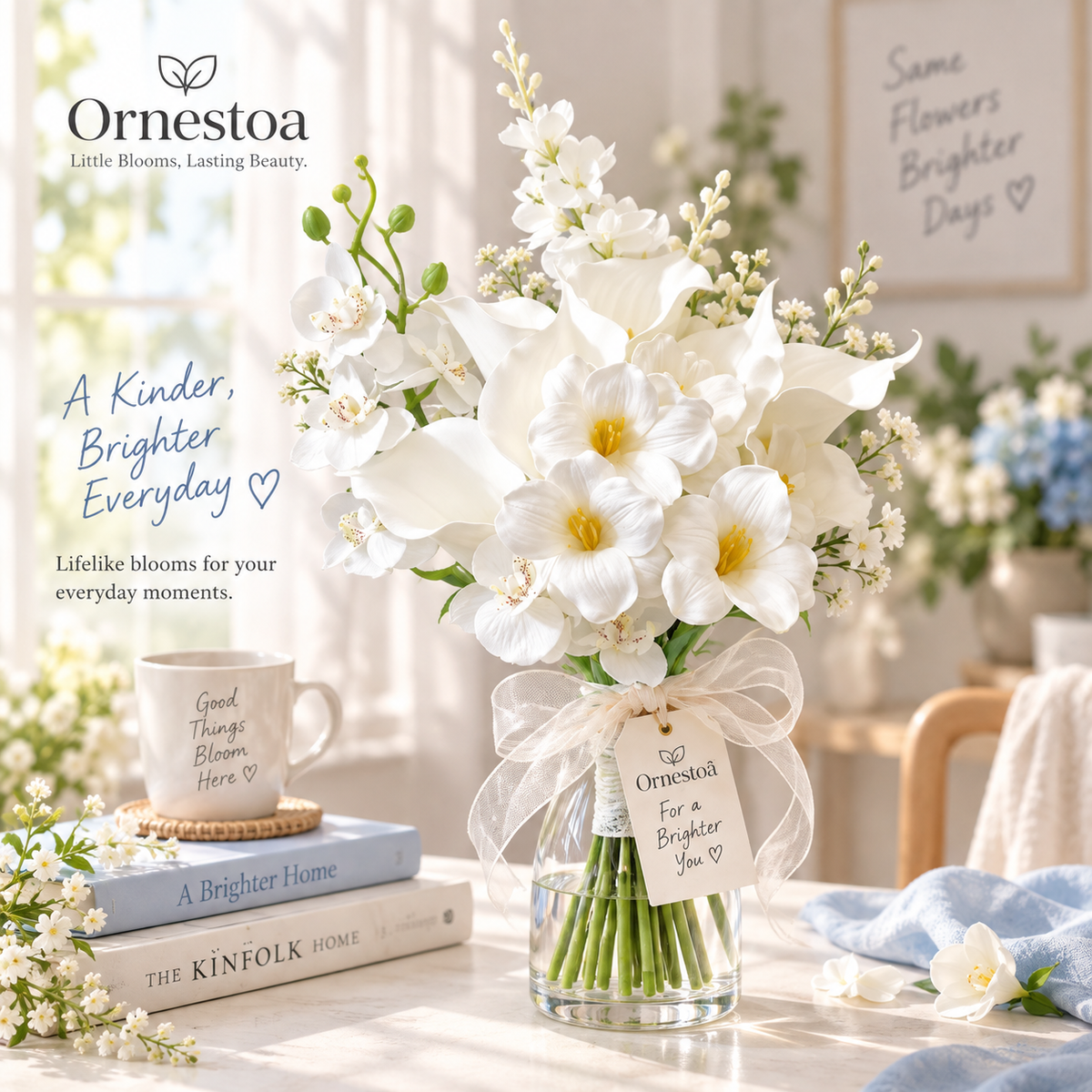 Ornestoa® White Artificial Flower Bouquet
