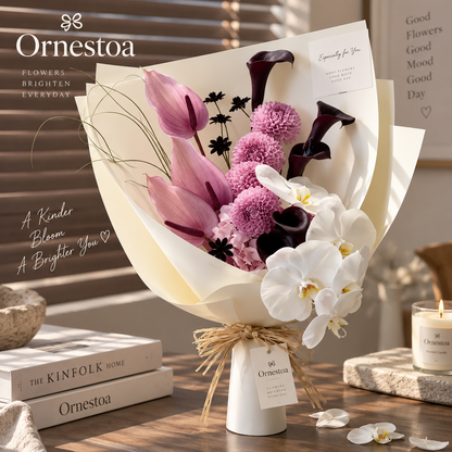 Ornestoa® Pink Anthurium & Orchid Artificial Flower Bouquet
