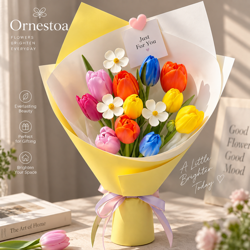 Ornestoa® Colorful Tulip Artificial Flower Bouquet