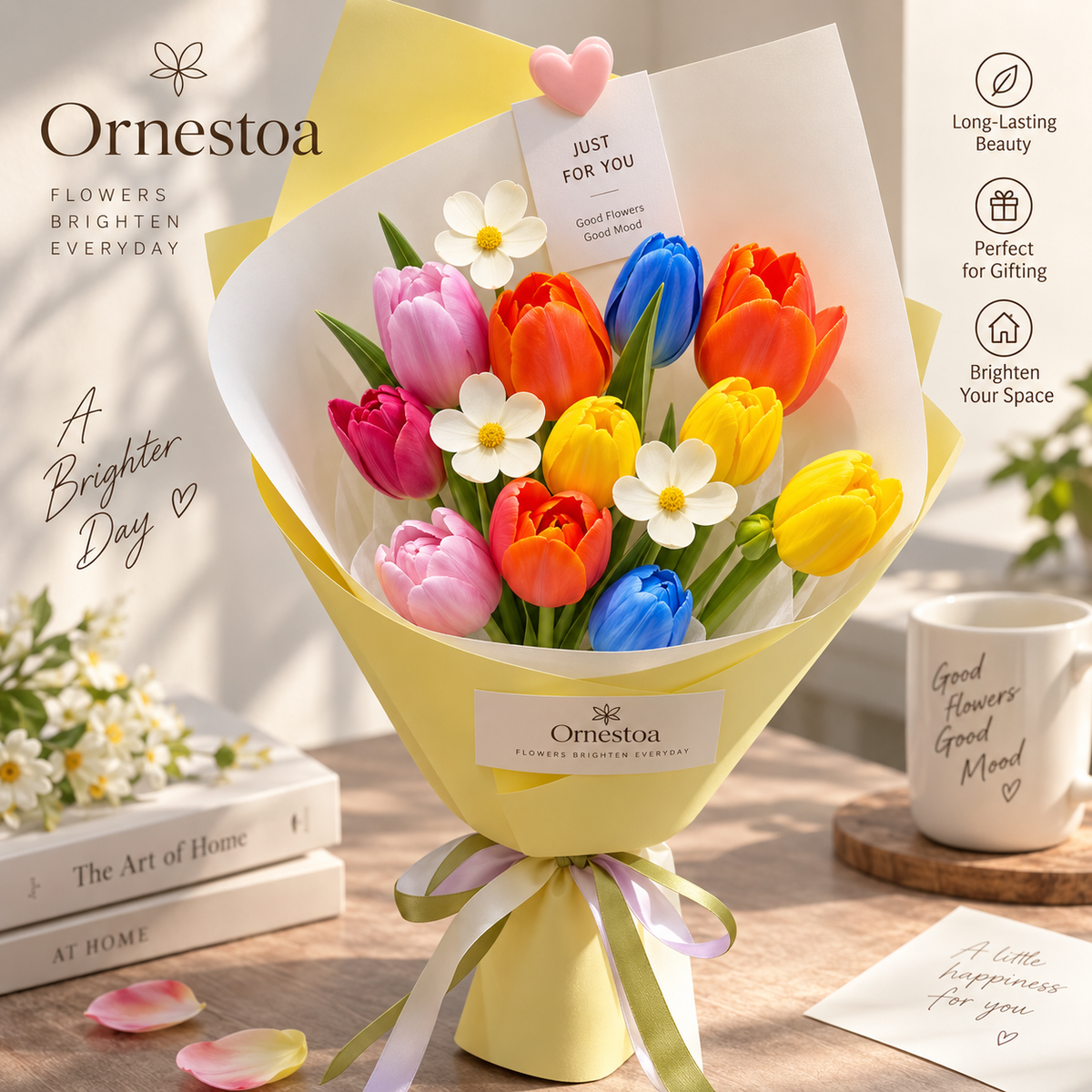 Ornestoa® Colorful Tulip Artificial Flower Bouquet