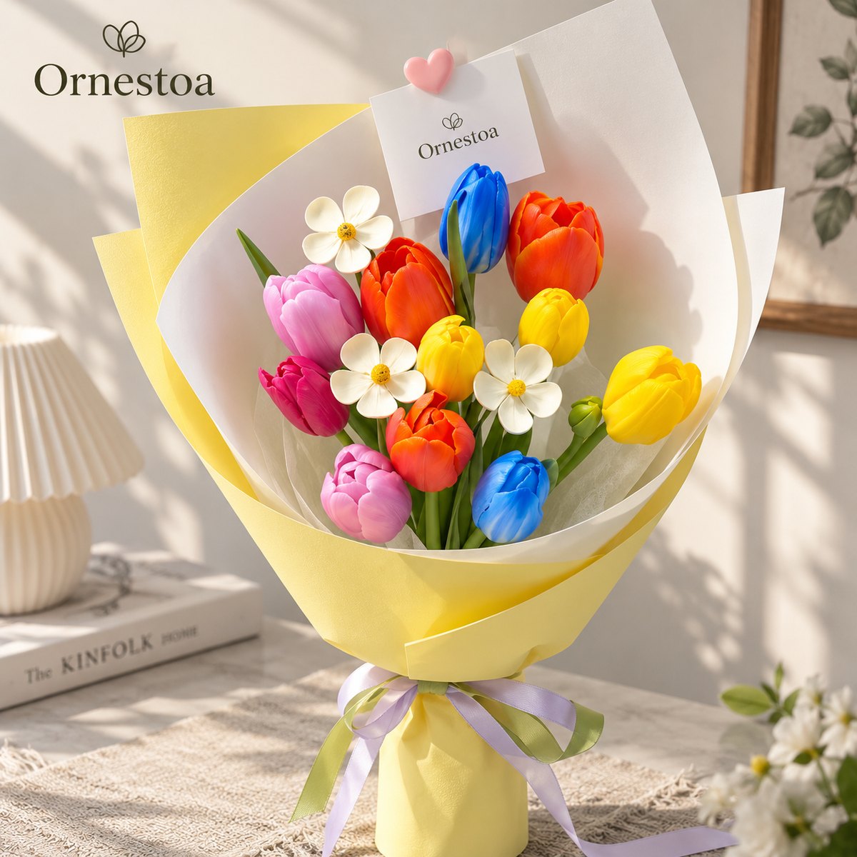 Ornestoa® Colorful Tulip Artificial Flower Bouquet